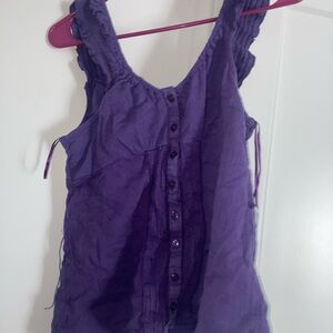 Purple “dots” stretchy tank! Can fit size XL